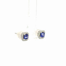 Load image into Gallery viewer, 14Kt White Gold Tanzanite and  Diamond Earrings
