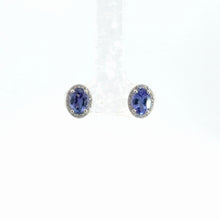 Load image into Gallery viewer, 14Kt White Gold Tanzanite and  Diamond Earrings
