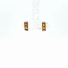 Load image into Gallery viewer, 14kt Yellow  Gold Citrine and Diamond Earrings
