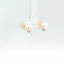 Load image into Gallery viewer, 14kt Yellow Gold Pearl and Diamond Earrings
