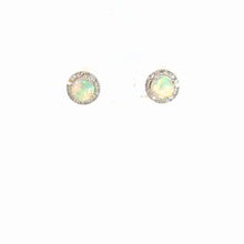 Load image into Gallery viewer, 14kt White Gold Diamond and Opal Earrings
