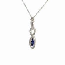 Load image into Gallery viewer, 14kt White Gold Natural Blue Sapphire and Diamond Pendant

