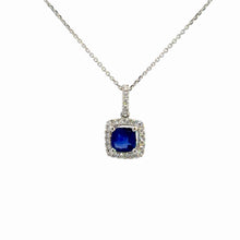 Load image into Gallery viewer, 18kt White Gold Natural Blue Sapphire and Diamond Pendant

