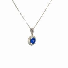 Load image into Gallery viewer, 18kt White Gold Natural Blue Sapphire and Diamond Pendant
