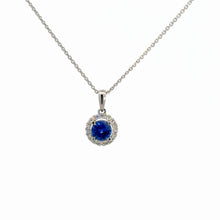 Load image into Gallery viewer, 18kt White Gold Natural Blue Sapphire and Diamond Pendant
