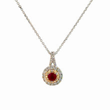 Load image into Gallery viewer, 14kt White Gold Natural Ruby and Diamond Pendant
