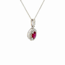 Load image into Gallery viewer, 14kt White Gold Natural Ruby and Diamond Pendant
