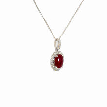 Load image into Gallery viewer, 18kt White Gold Natural Ruby and Diamond Pendant
