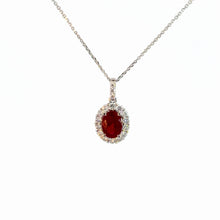 Load image into Gallery viewer, 18kt White Gold Natural Ruby and Diamond Pendant
