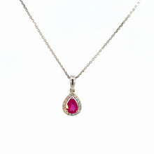 Load image into Gallery viewer, 18kt White Gold Natural Ruby and Diamond Pendant
