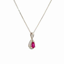 Load image into Gallery viewer, 18kt White Gold Natural Ruby and Diamond Pendant
