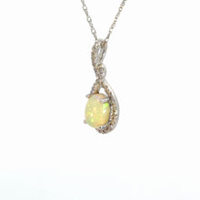 Load image into Gallery viewer, 14kt White Gold Opal and Diamond  Pendant
