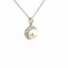Load image into Gallery viewer, 14kt White Gold Pearl and Diamond Pendant

