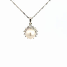 Load image into Gallery viewer, 14kt White Gold Pearl and Diamond Pendant

