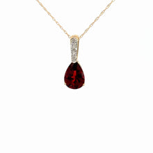 Load image into Gallery viewer, 14kt Yellow  Gold Mozambique Garnet Pendant
