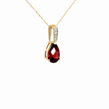 Load image into Gallery viewer, 14kt Yellow  Gold Mozambique Garnet Pendant
