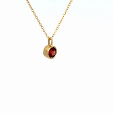 Load image into Gallery viewer, 14kt Yellow  Gold Mozambique Garnet Pendant

