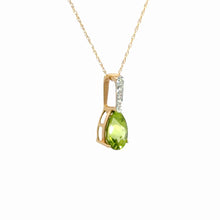 Load image into Gallery viewer, 14kt Yellow Gold Peridot and Diamond Pendant
