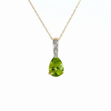 Load image into Gallery viewer, 14kt Yellow Gold Peridot and Diamond Pendant

