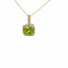 Load image into Gallery viewer, 14kt Yellow Gold Peridot and Diamond Pendant
