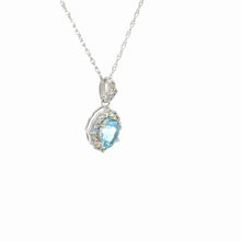 Load image into Gallery viewer, 14kt White Gold Aquamarine and Diamond Pendant
