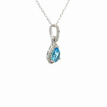 Load image into Gallery viewer, 14kt White Gold Blue Topaz Pendant
