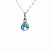 Load image into Gallery viewer, 14kt White Gold Blue Topaz Pendant
