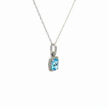 Load image into Gallery viewer, 14kt White Gold Blue Topaz Pendant
