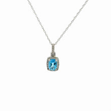 Load image into Gallery viewer, 14kt White Gold Blue Topaz Pendant
