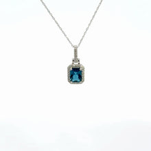 Load image into Gallery viewer, 14kt White Gold Blue Topaz Pendant
