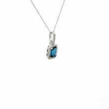 Load image into Gallery viewer, 14kt White Gold Blue Topaz Pendant
