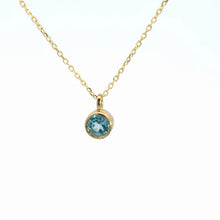 Load image into Gallery viewer, 14kt Yellow Gold Blue Topaz Pendant
