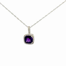 Load image into Gallery viewer, 14Kt White Gold and Amethyst Pendant
