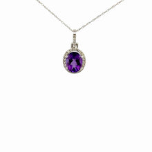 Load image into Gallery viewer, 14Kt White Gold and Amethyst Pendant
