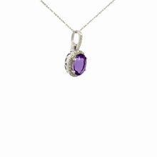 Load image into Gallery viewer, 14Kt White Gold and Amethyst Pendant
