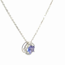 Load image into Gallery viewer, 14Kt White Gold Tanzanite and  Diamond Pendant
