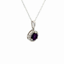 Load image into Gallery viewer, 14Kt White Gold and Amethyst Pendant
