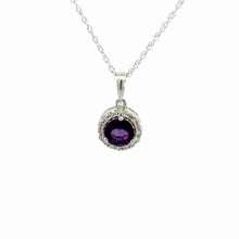 Load image into Gallery viewer, 14Kt White Gold and Amethyst Pendant
