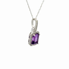 Load image into Gallery viewer, 14Kt White Gold and Amethyst Pendant
