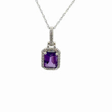 Load image into Gallery viewer, 14Kt White Gold and Amethyst Pendant
