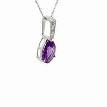 Load image into Gallery viewer, 14Kt White Gold and Amethyst Pendant
