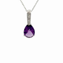 Load image into Gallery viewer, 14Kt White Gold and Amethyst Pendant

