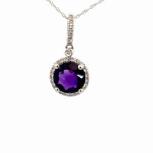 Load image into Gallery viewer, 14Kt White Gold and Amethyst Pendant
