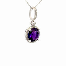 Load image into Gallery viewer, 14Kt White Gold and Amethyst Pendant
