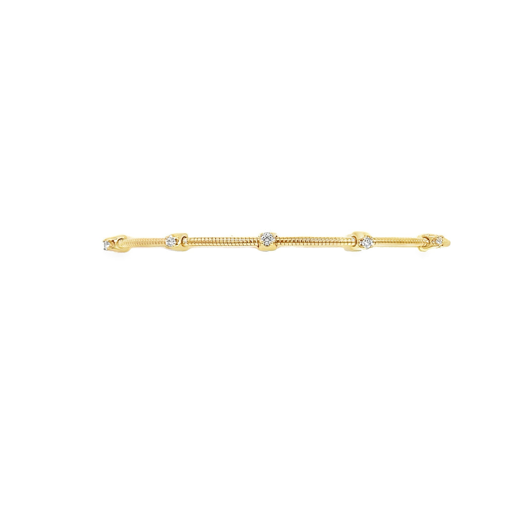 14k  Yellow Gold Diamond Bangle Bracelet