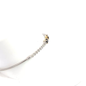 14kt White and Yellow Gold Diamond and Natural Sapphire  Bracelet