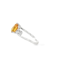 14kt White Gold Citrine and Diamond Ring