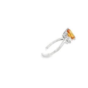 14kt White Gold Citrine and Diamond Ring