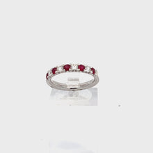 Load and play video in Gallery viewer, 18kt White Gold Natural Ruby and Diamond Ring
