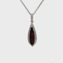 Load and play video in Gallery viewer, 14kt White Gold Mozambique Garnet Pendant
